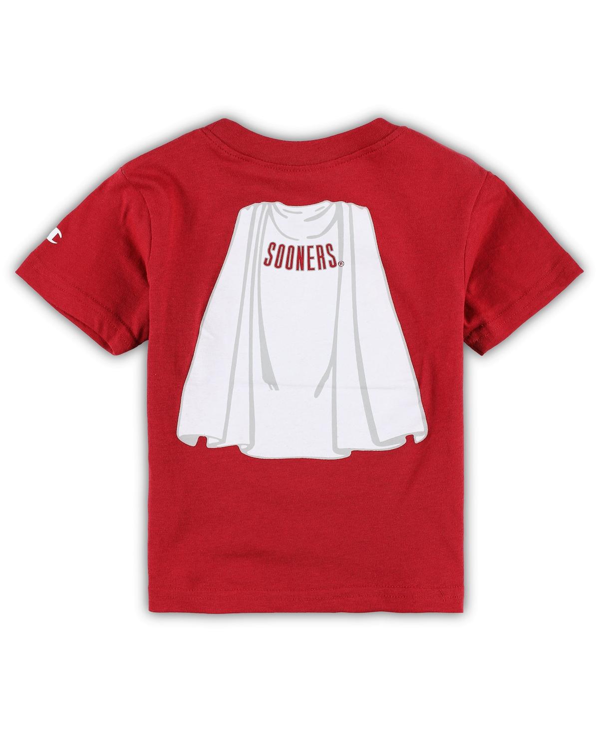 Shop Champion Toddler Boys And Girls  Crimson Oklahoma Sooners Super Hero T-shirt
