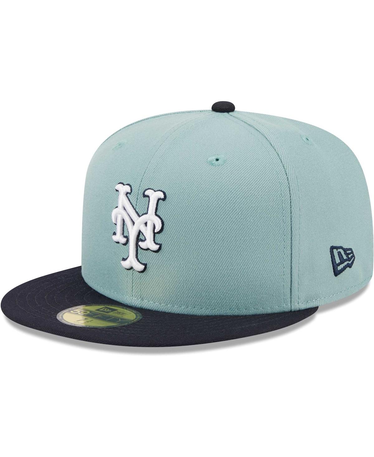 New Era Men's  Light Blue, Navy Detroit Tigers Beach Kiss 59fifty Fitted Hat In Light Blue,navy