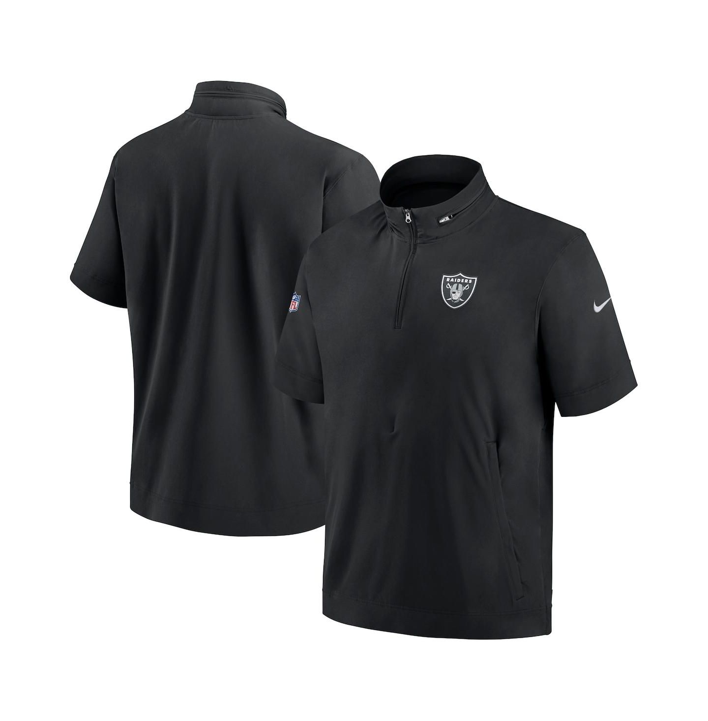 Мужская куртка Nike Black Las Vegas Raiders Sideline Coach Short Sleeve Quarter-Zip — фото 2