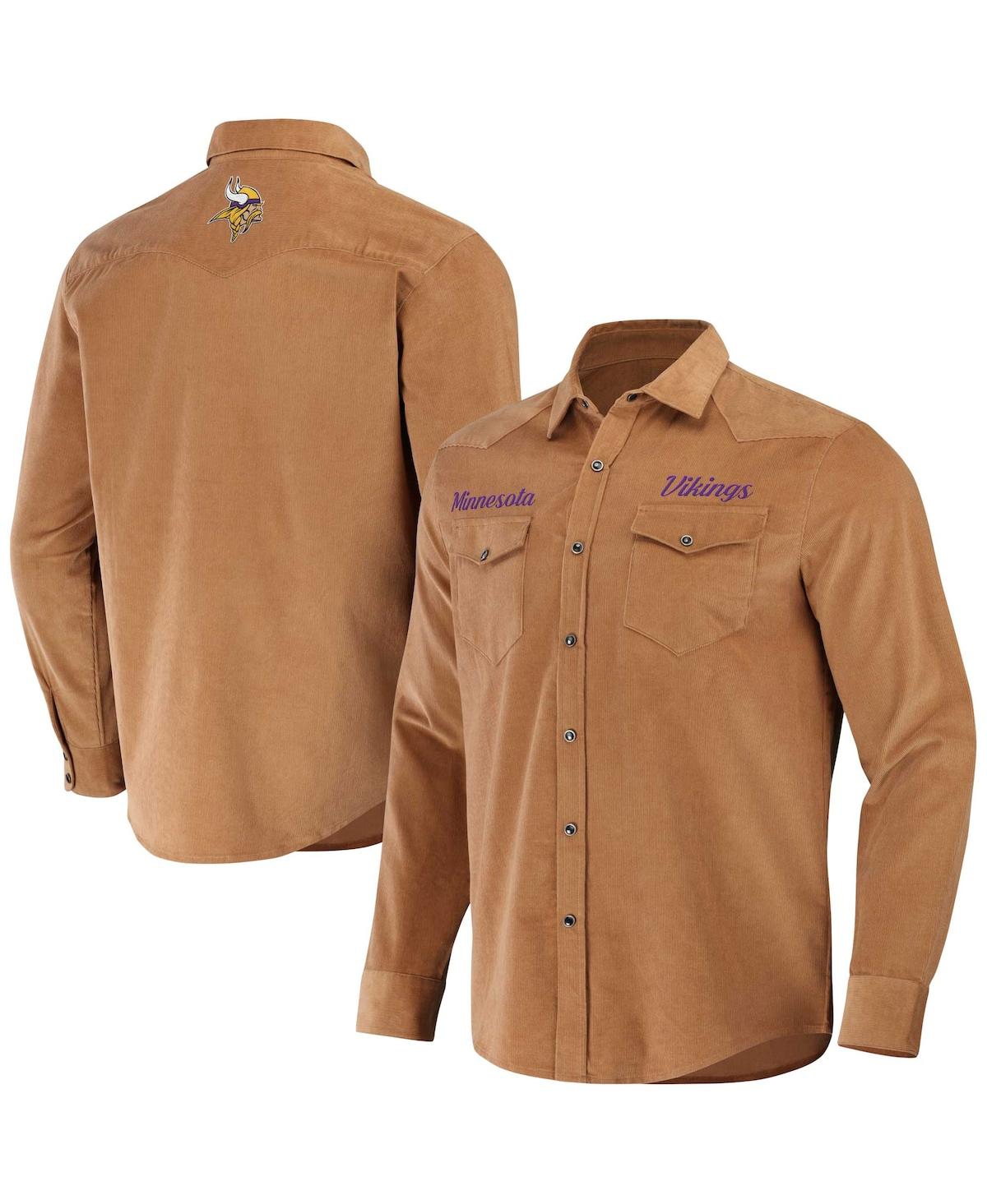 Shop Fanatics Men's Nfl X Darius Rucker Collection By  Tan Minnesota Vikings Western Button-up Shirt