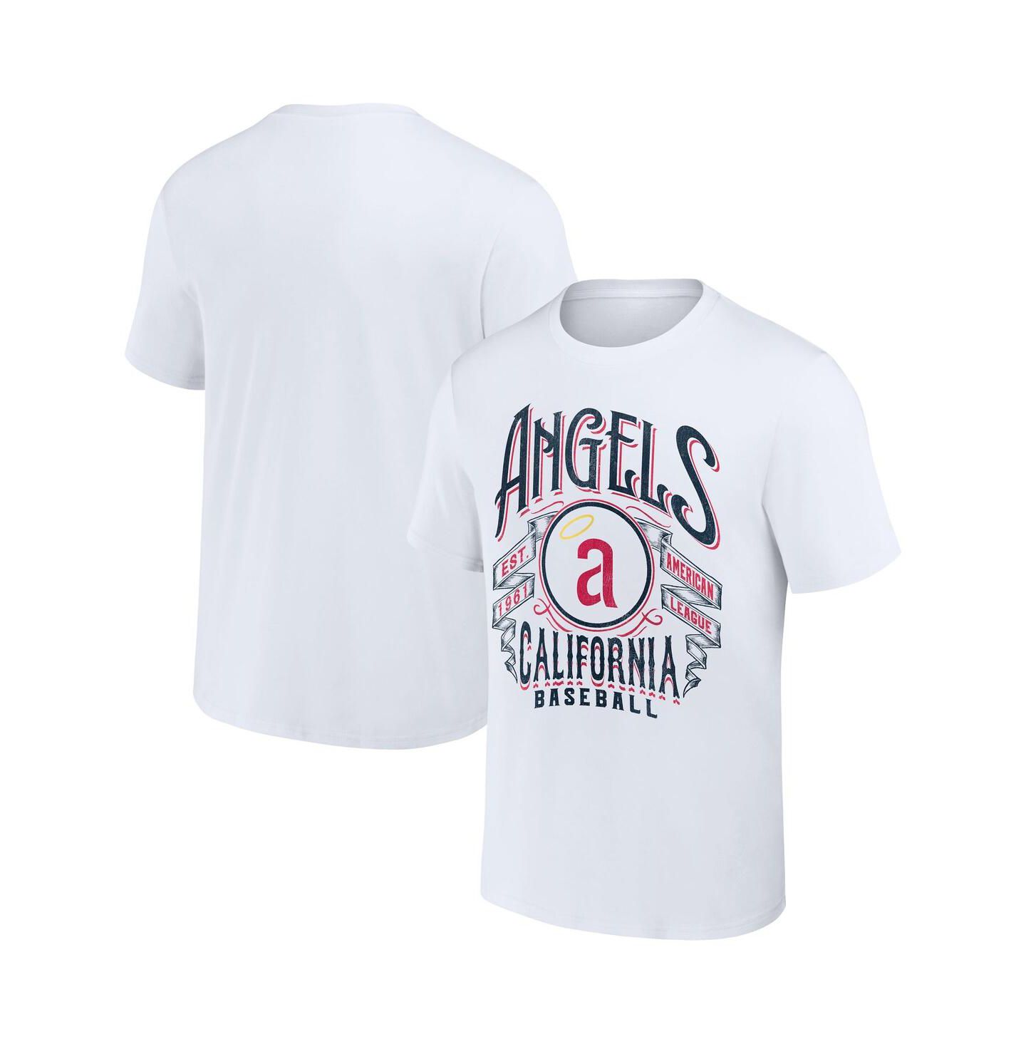 Мужская футболка Fanatics Darius Rucker Collection by White California Angels Cooperstown Collection Distressed Rock — фото 1