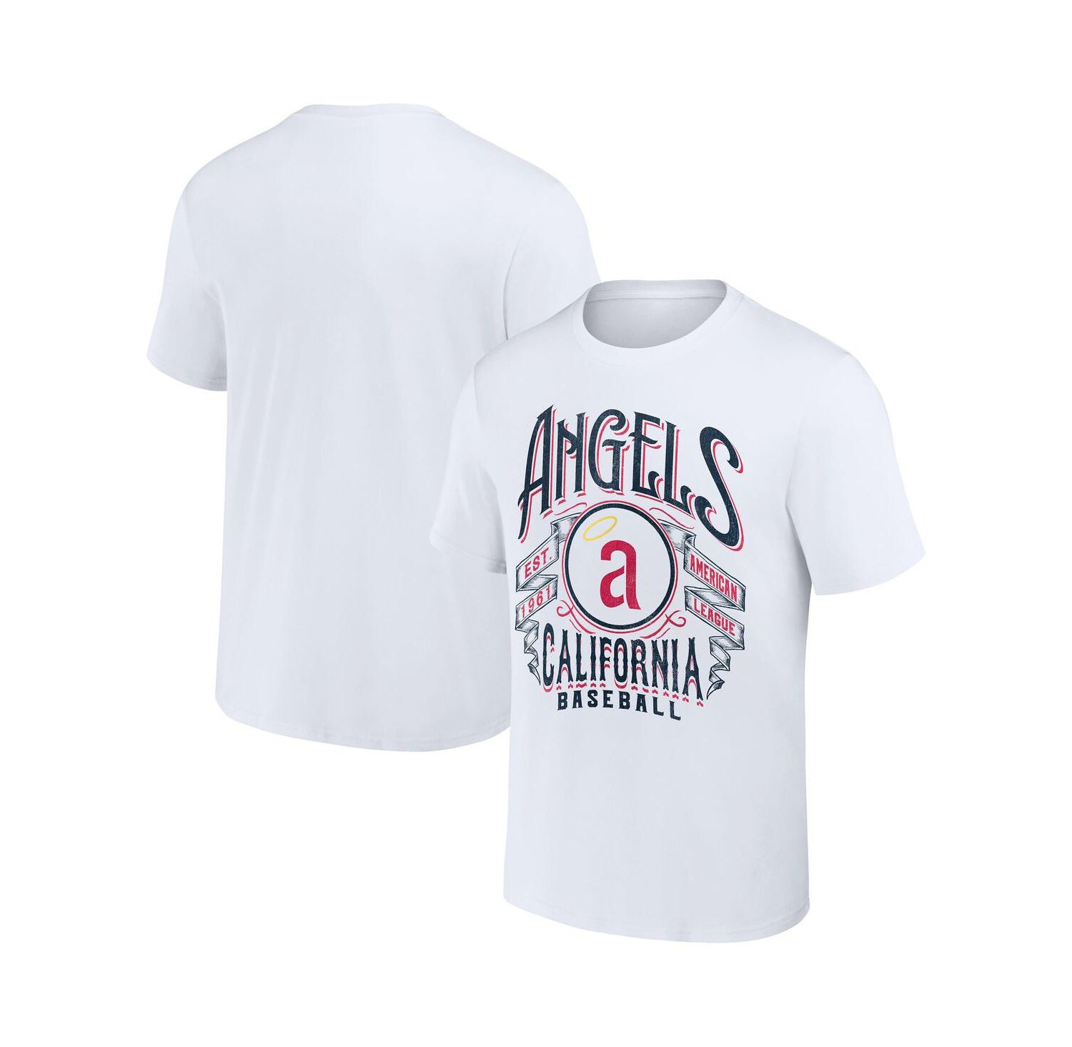 Men's Darius Rucker Collection by White California Angels Cooperstown Collection Distressed Rock T-shirt