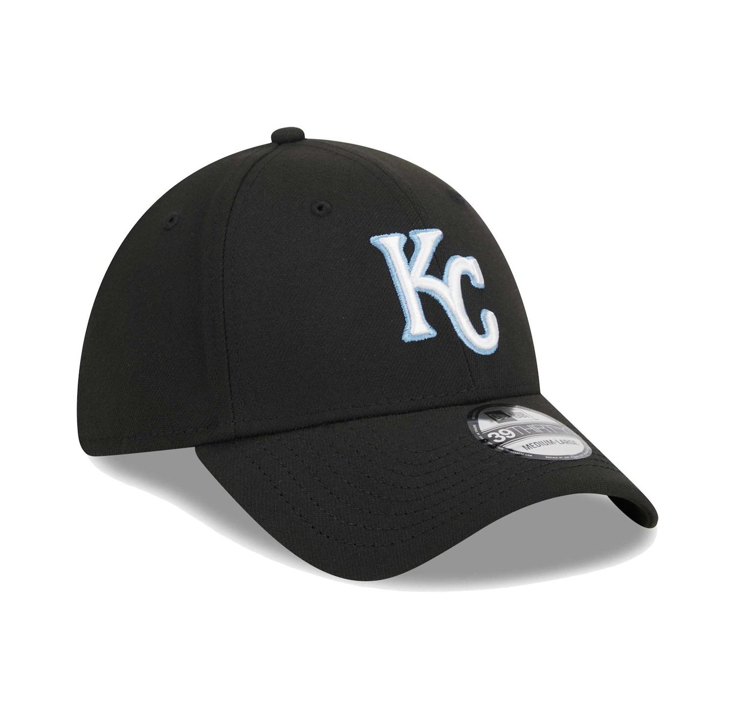 Men's Black Kansas City Royals Logo 39THIRTY Flex Hat