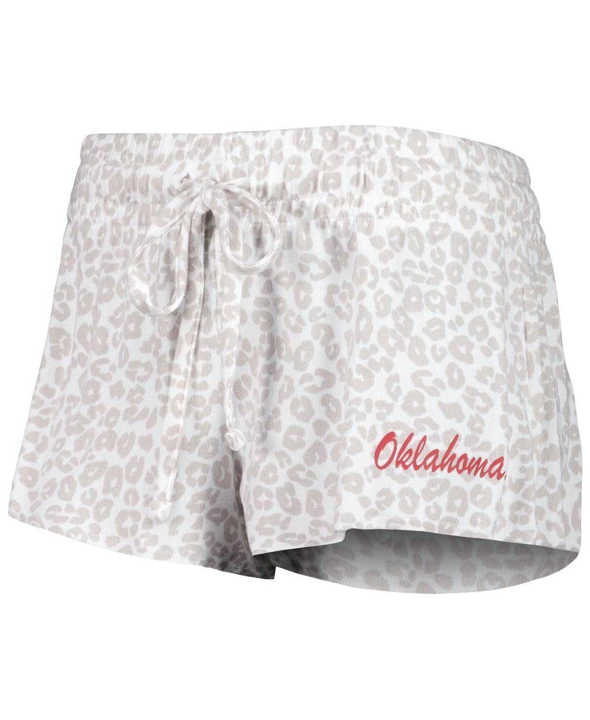 Shop Concepts Sport Women's  Cream Oklahoma Sooners Montana T-shirt And Shorts Sleep Set