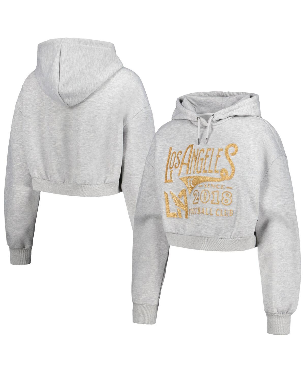 Shop The Wild Collective Women's  Heather Gray Lafc Cropped Pullover Hoodie
