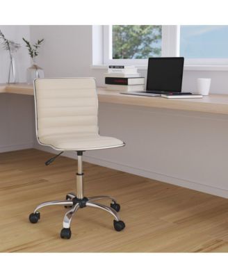 Amelie Home Office Chair Ergonomic Executive Ribbed Low Back Armless Computer Desk Chair - Base, Frame & Border
