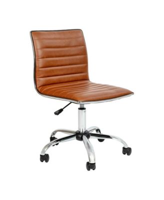 Amelie Home Office Chair Ergonomic Executive Ribbed Low Back Armless Computer Desk Chair - Base, Frame & Border