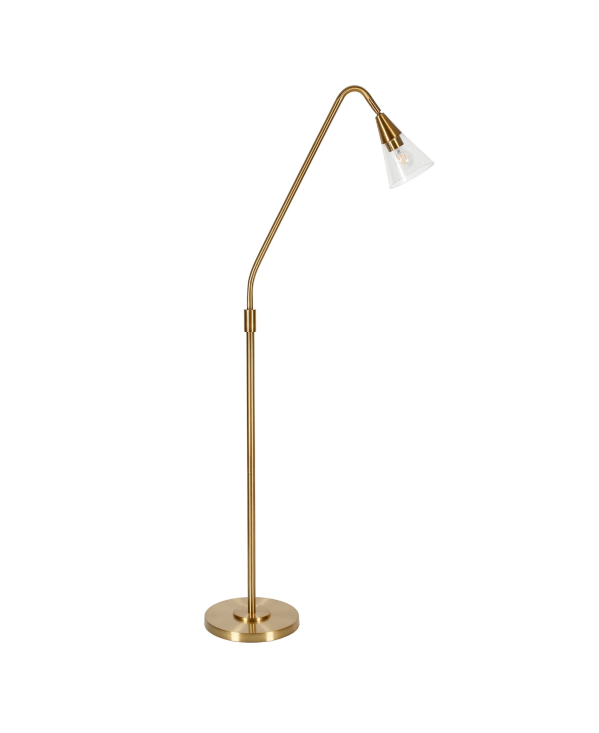 Hudson & Canal Challice 65" Glass Shade Arc Floor Lamp In Brass