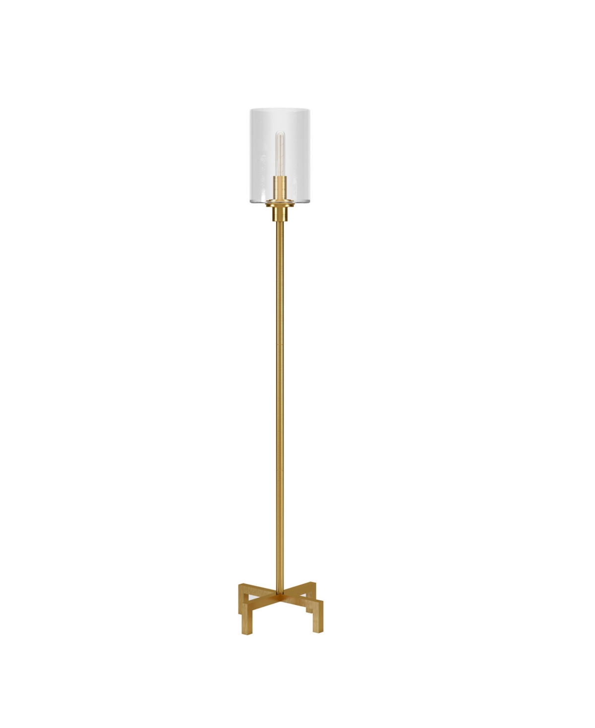 Hudson & Canal Panos 66.25" Glass Shade Tall Floor Lamp In Brass