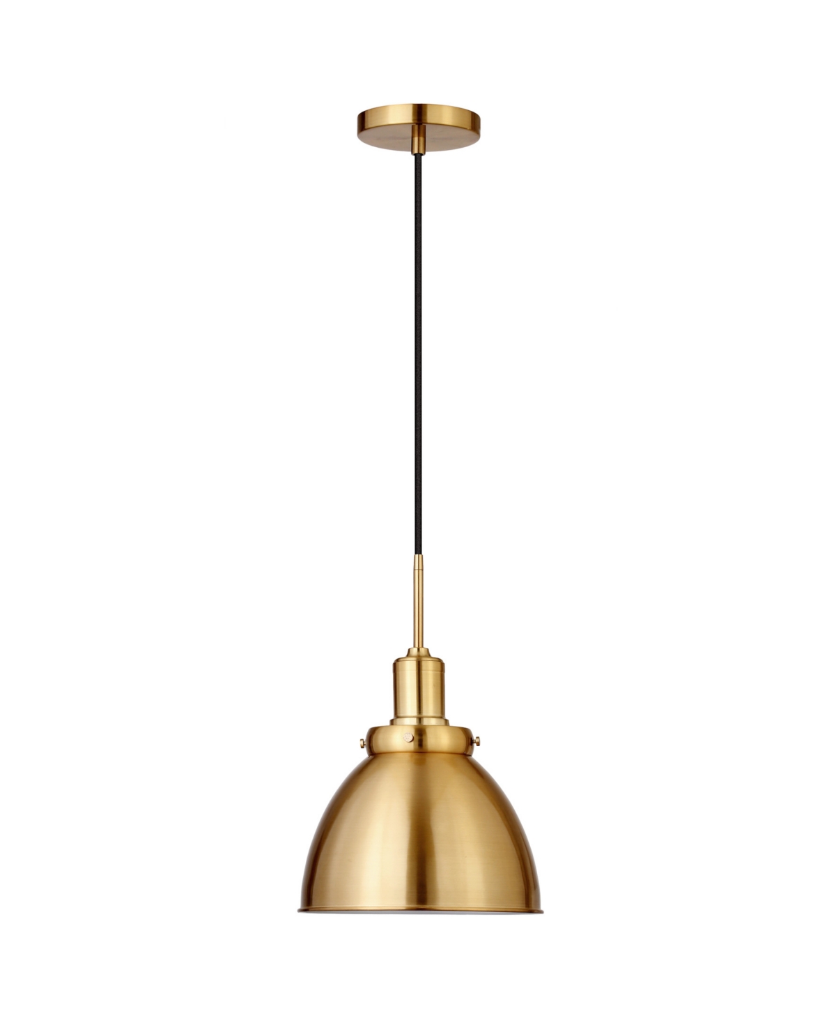 Hudson & Canal Madison 12" Metal Shade Wide Pendant In Brass