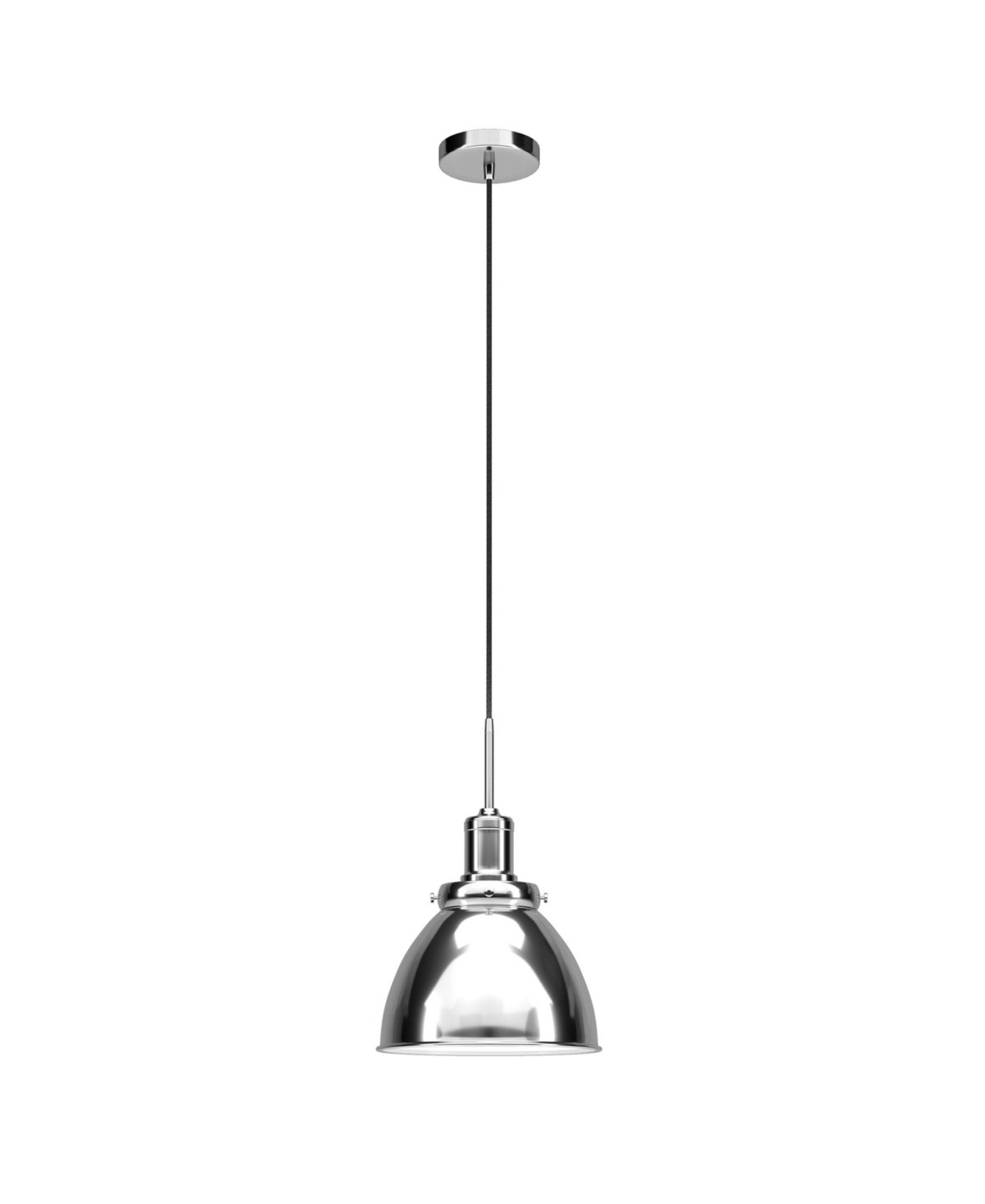 Hudson & Canal Madison 12" Metal Shade Wide Pendant In Polished Nickel