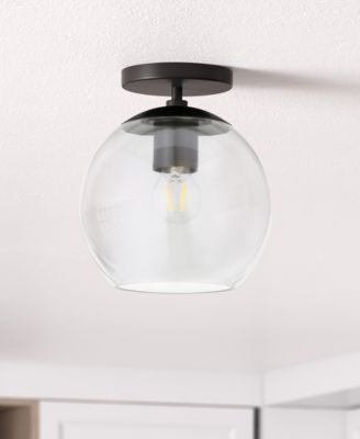 Bartlett 9" Glass Shade Wide Semi Flush Mount