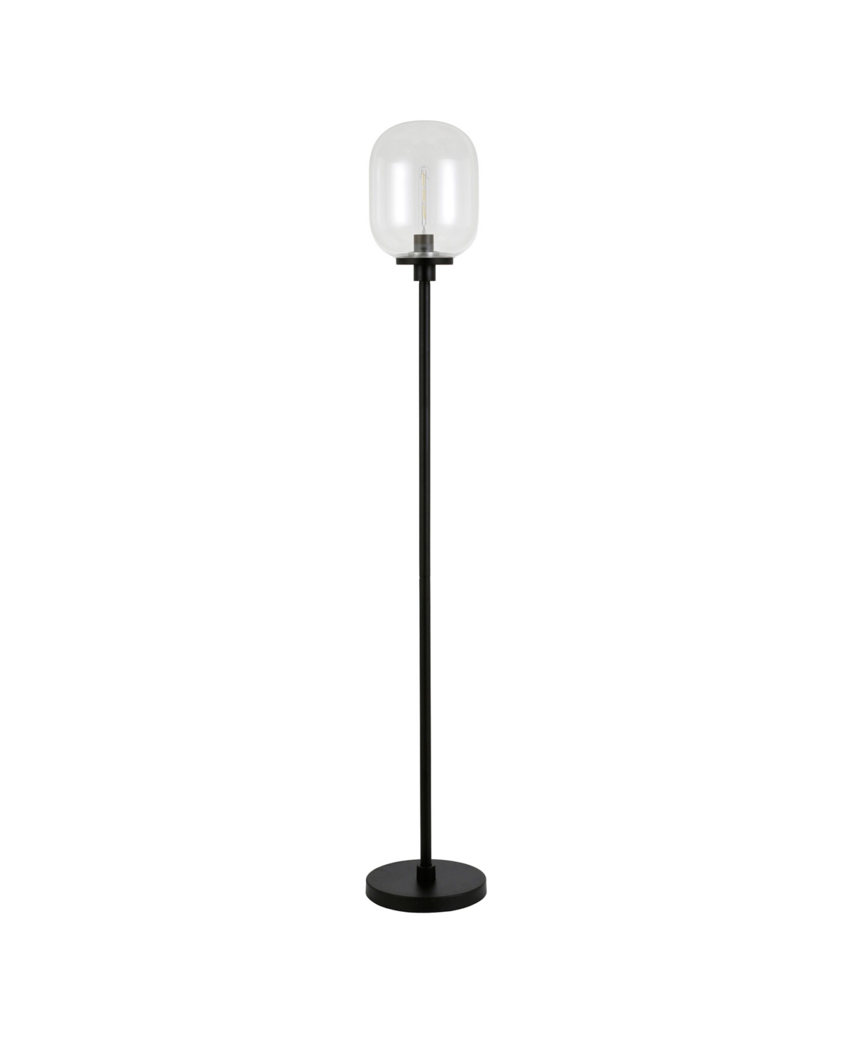 Hudson & Canal Agnolo 69" Glass Shade Tall Floor Lamp In Blackened Bronze