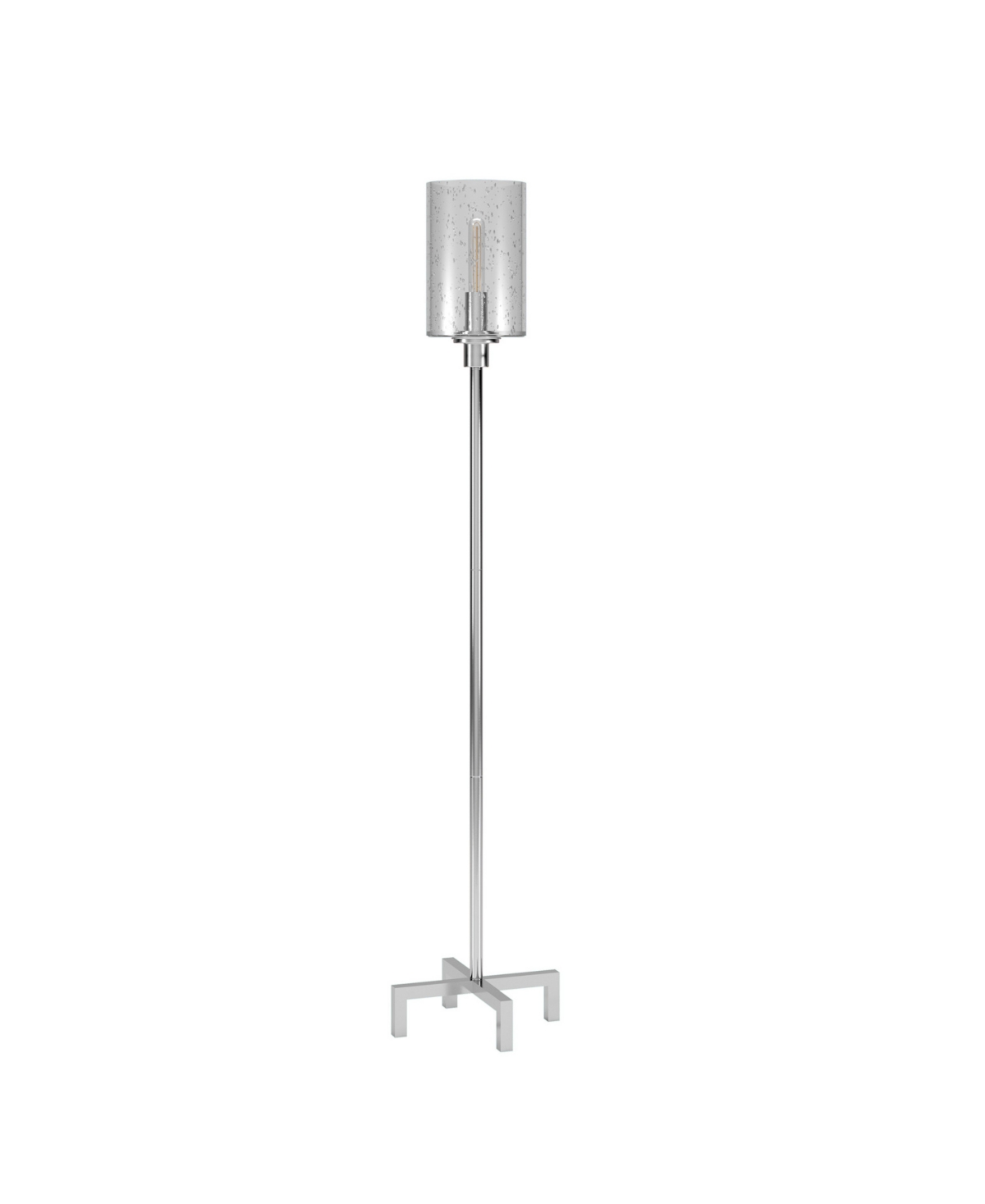 Hudson & Canal Panos 66.25" Glass Shade Tall Floor Lamp In Polished Nickel