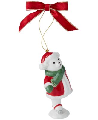 Christmas Tree Skating Teddy Bear Ornament