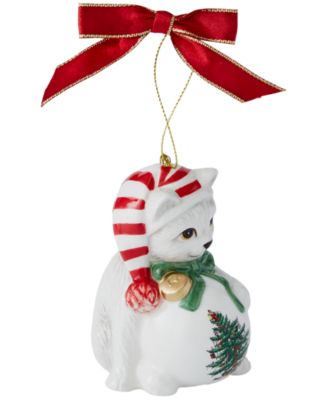 Christmas Tree Playful Kitten Ornament