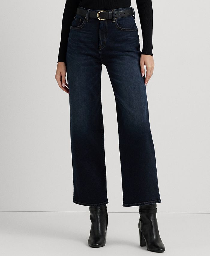 Lauren Ralph Lauren Women's High-Rise Wide-Leg Jeans - Macy's
