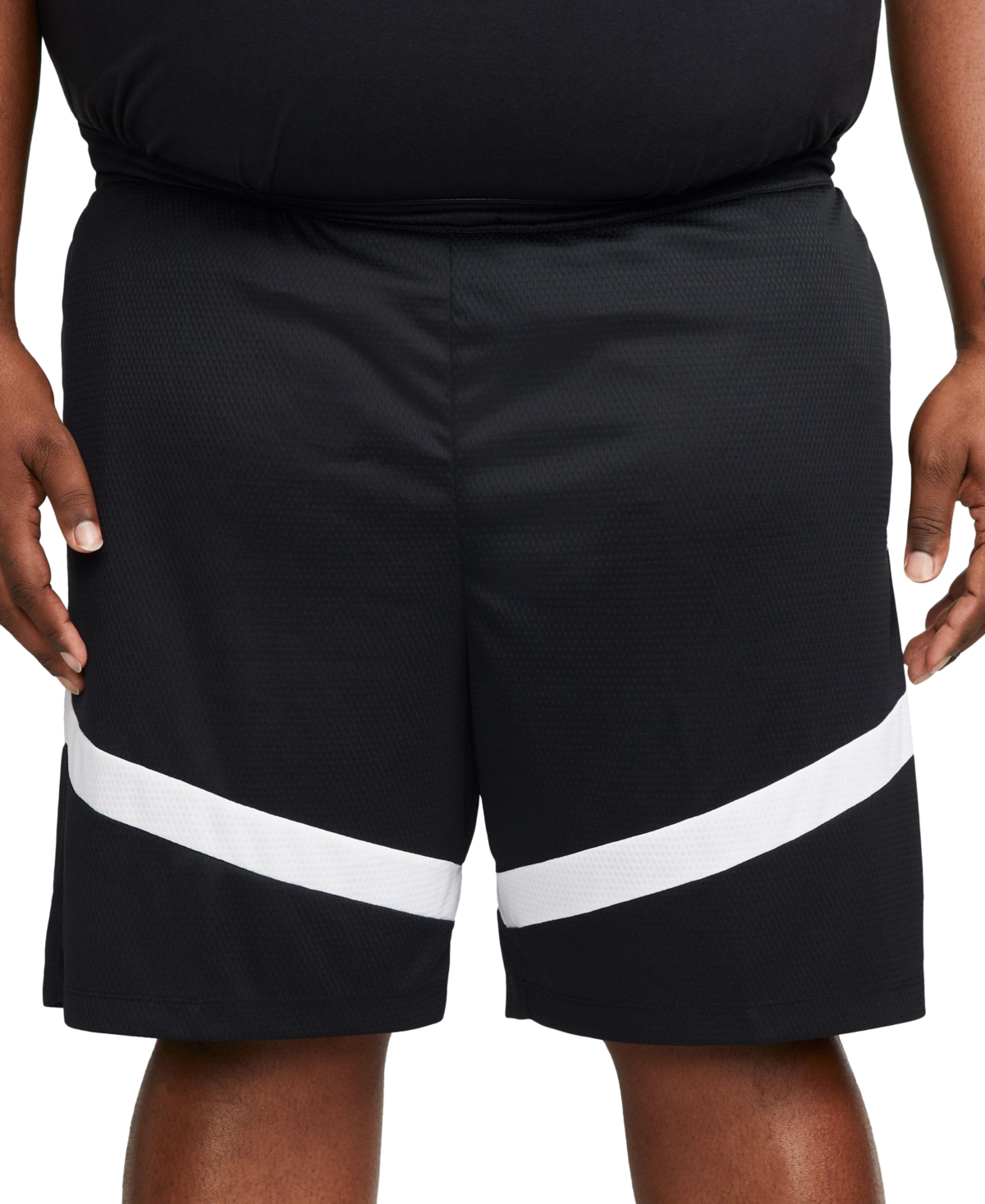 Icon Men's Dri-fit Drawstring 8" Basketball Shorts - White/midnight Navy/white/(midnight Navy
