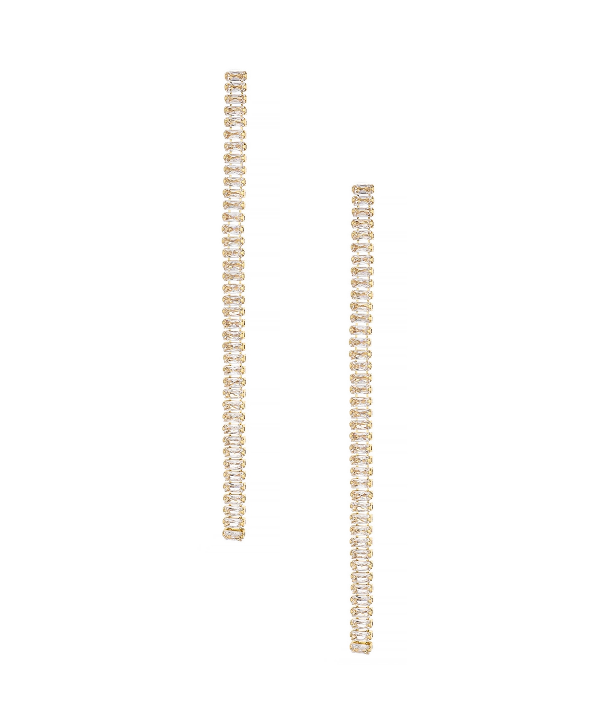 Ettika Singular Crystal 18k Gold Plated Drop Earrings