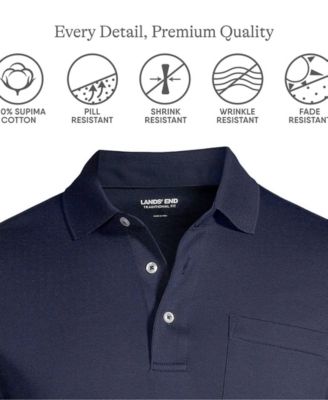 Big & Tall Short Sleeve Cotton Supima Polo Shirt with Pocket