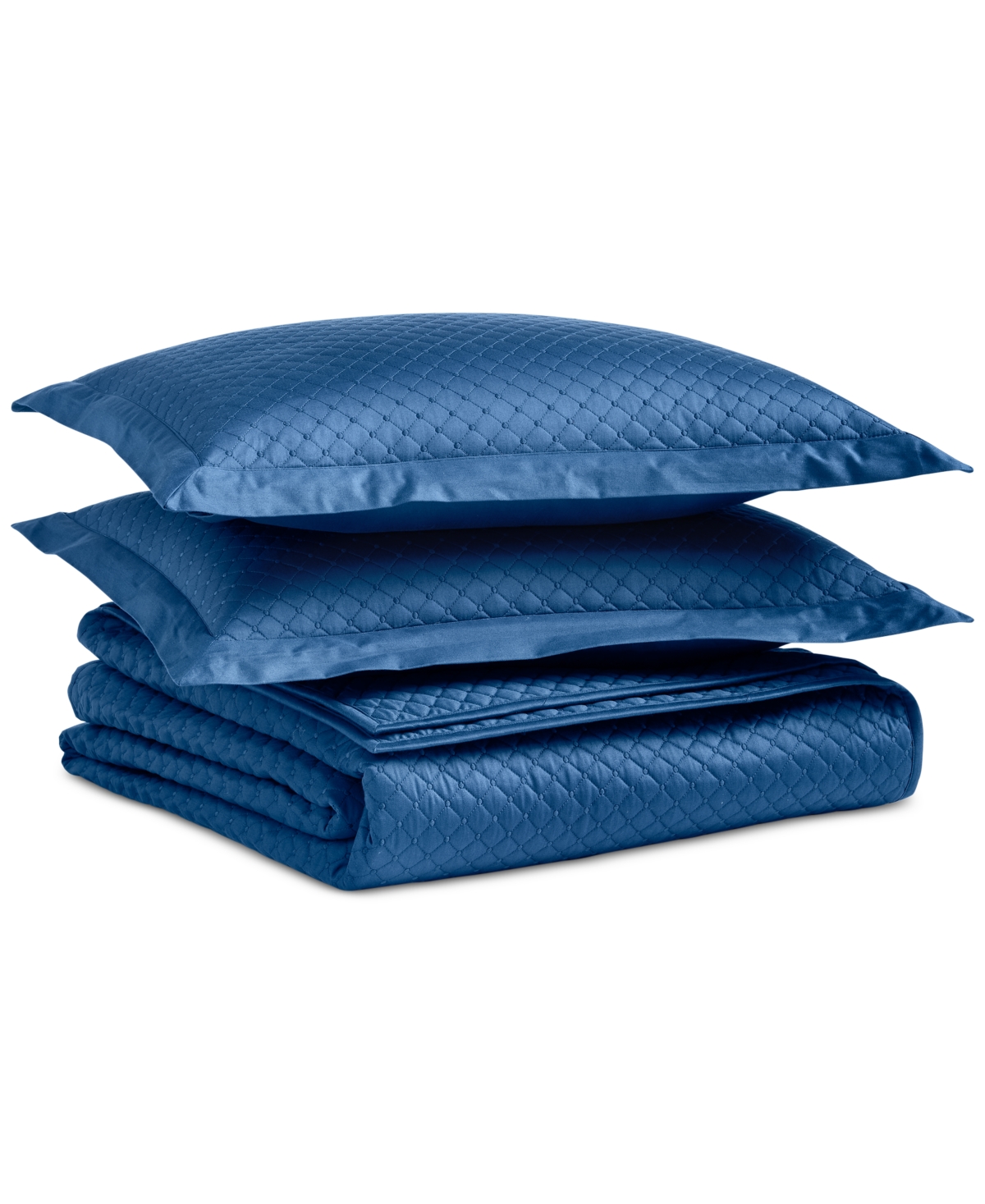 Charter Club Damask Quilted Cotton 3-pc. Coverlet Set, Full/queen, Created For Macy's In Navy Peony