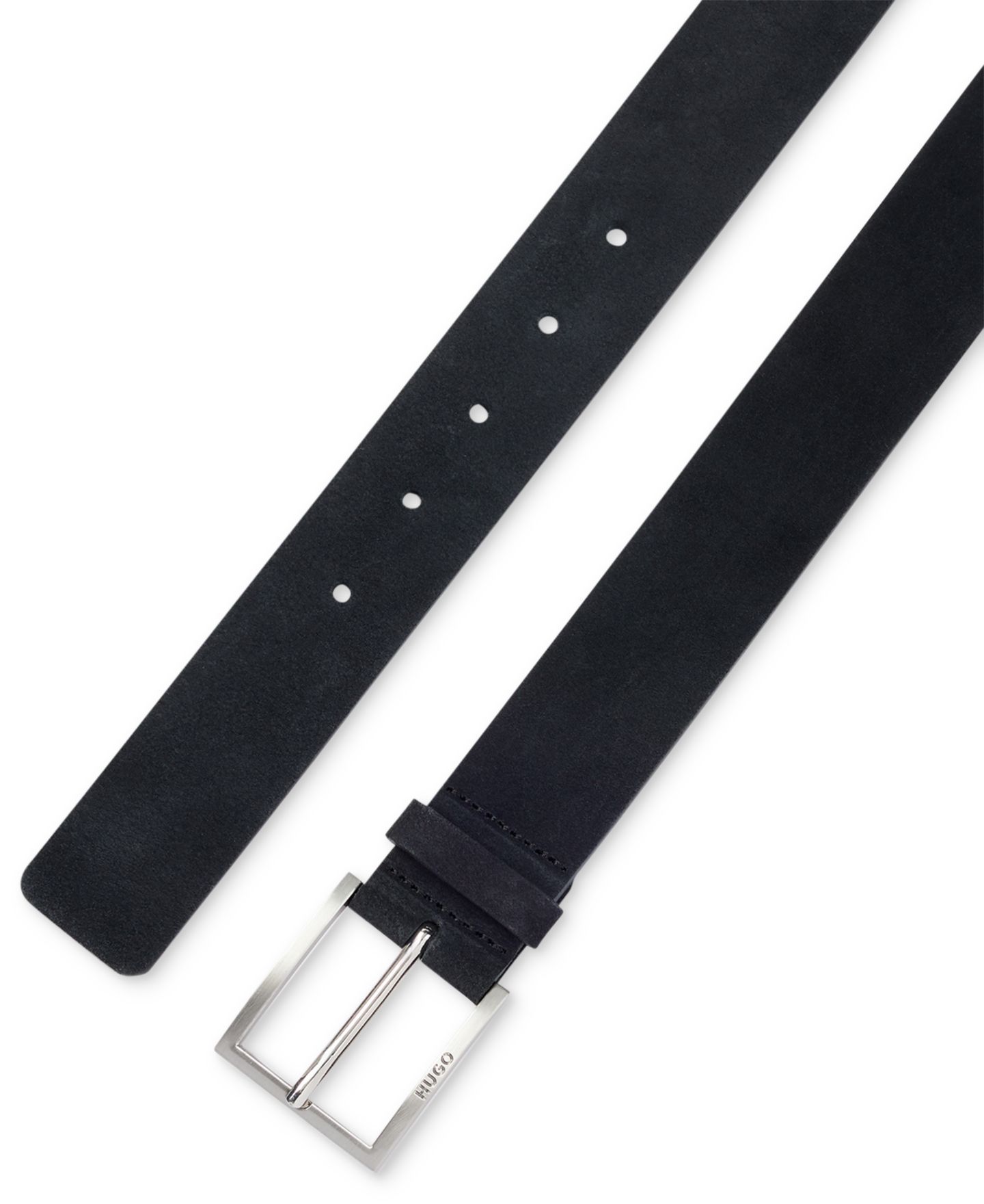 Мужской ремень Hugo Boss Sized Suede Belt, цвет: Чёрный — фото 5
