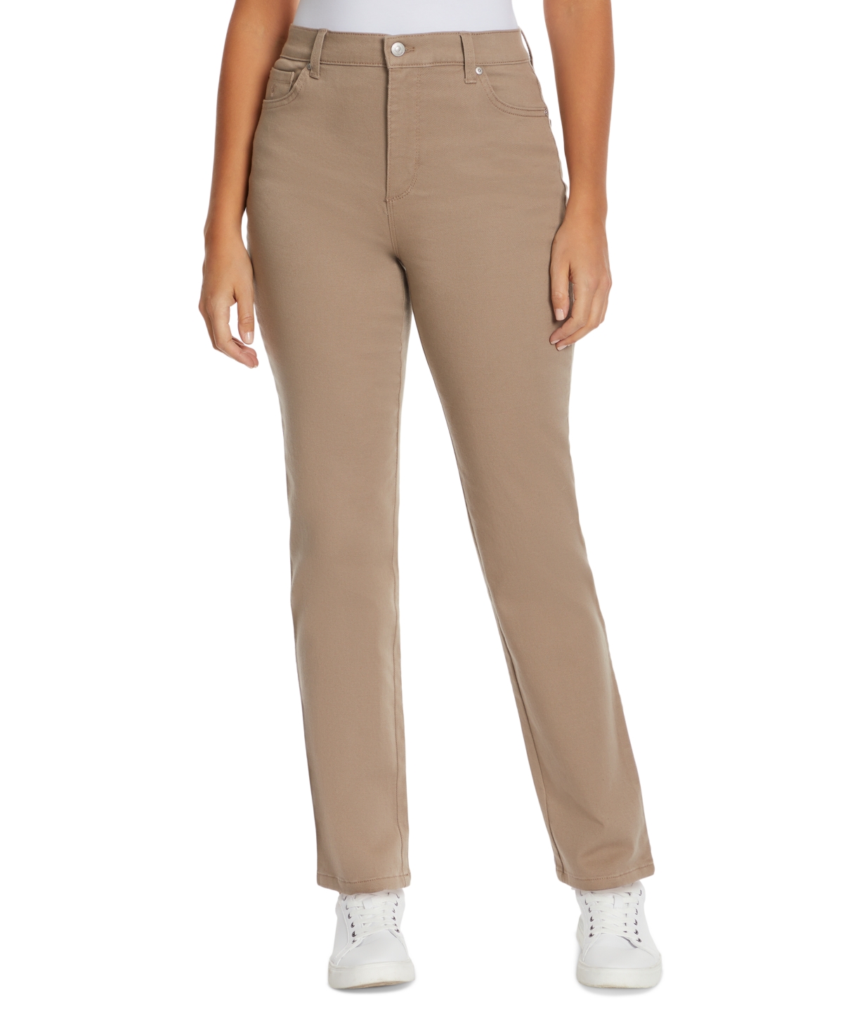 Women's Amanda Colored Twill Straight-Leg Jeans, in Regular & Short - Hazelnut