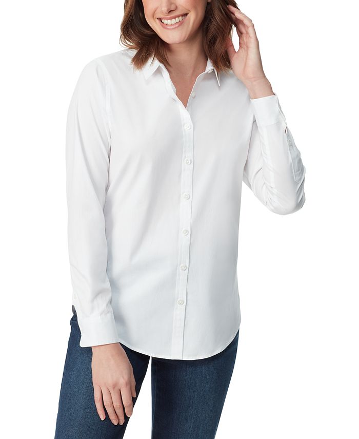 Gloria Vanderbilt Women's Amanda Long-Sleeve Fitted Shirt - Macy's