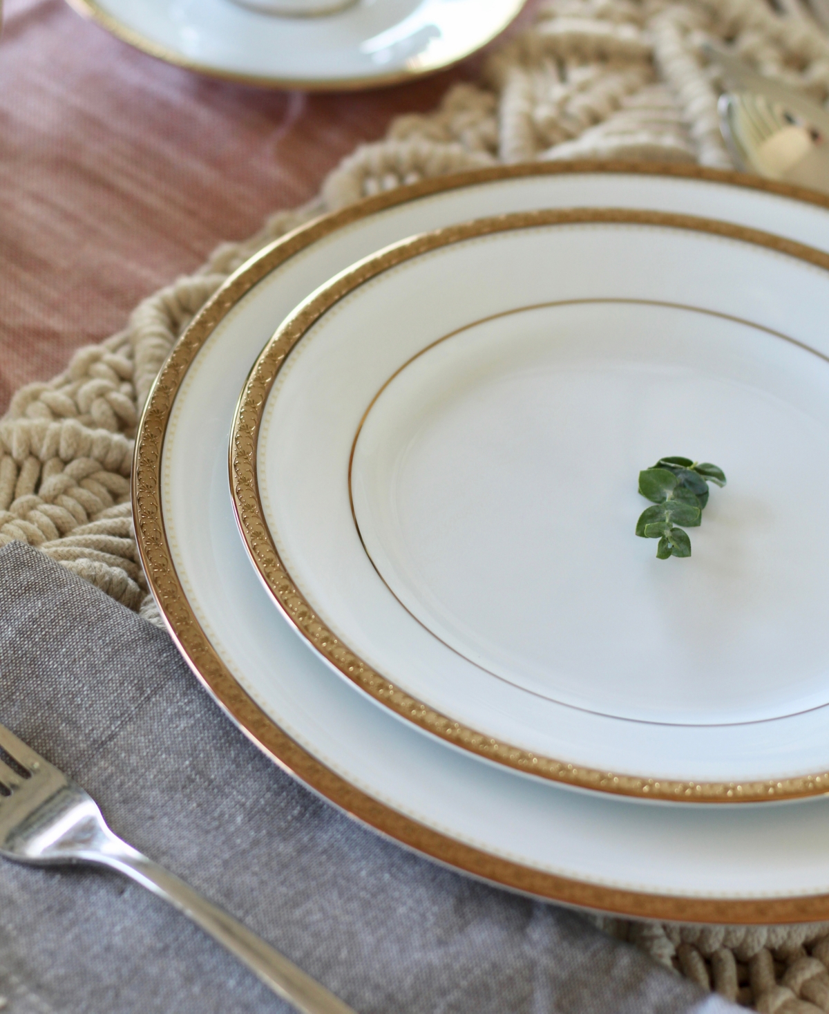 Noritake Charlotta Platinum 4 Piece 8.25" Salad Plates Set, Service For 4