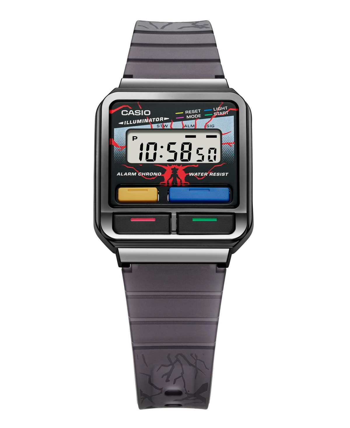 Unisex Digital Black Resin Watch 36.3mm, A120WEST-1A - Black