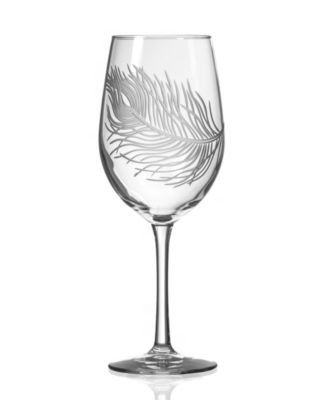 Peacock White Wine Glass 12oz - Set of 4 Glasses