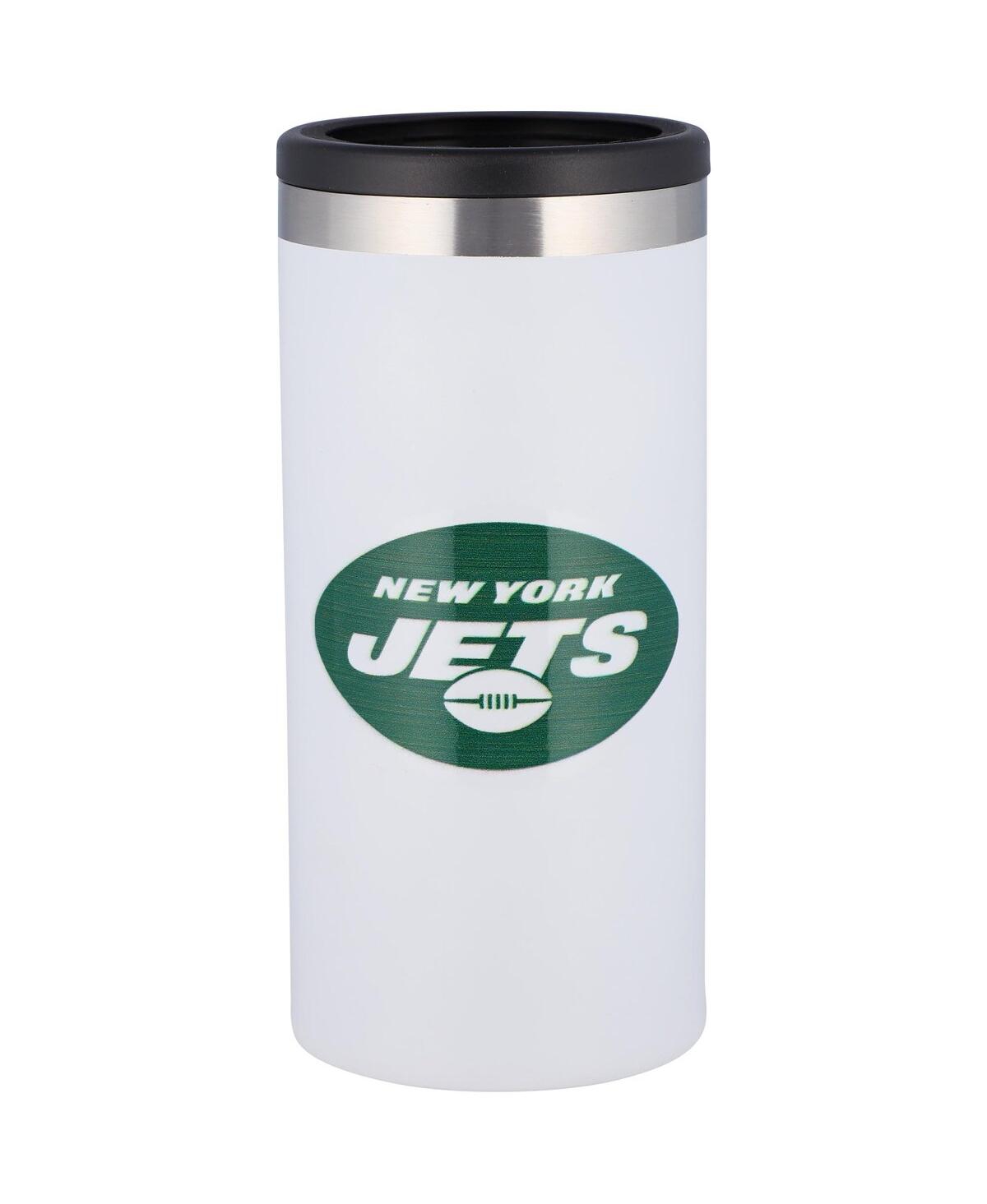 Memory Company New York Jets Team Logo 12 oz Slim Can Holder In White