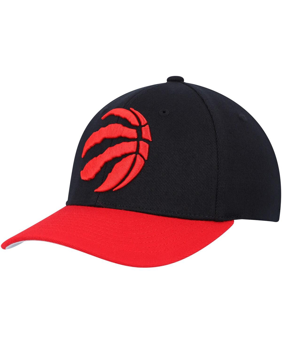 Mitchell & Ness Men's  Black, Red Toronto Raptors Mvp Team Two-tone 2.0 Stretch-snapback Hat In Black,red