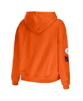 Women's Orange Cleveland Browns Modest Cropped Pullover Hoodie