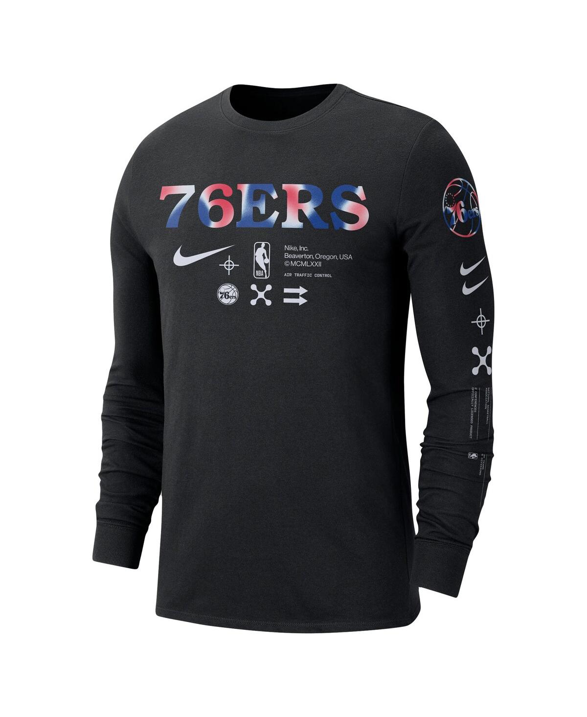 Men's NikePhiladelphia 76ers Essential Air Traffic Control Long Sleeve T-shirt - Black