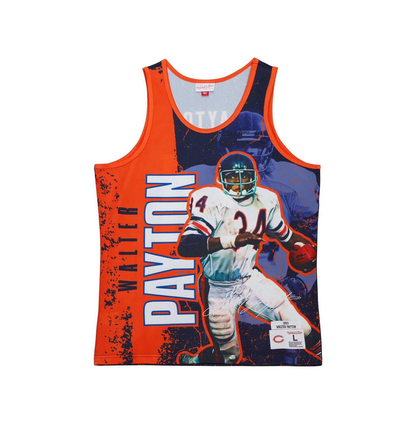 Мужской топ Mitchell & Ness Walter Payton Navy Chicago Bears 1983 Player Burst — фото 3