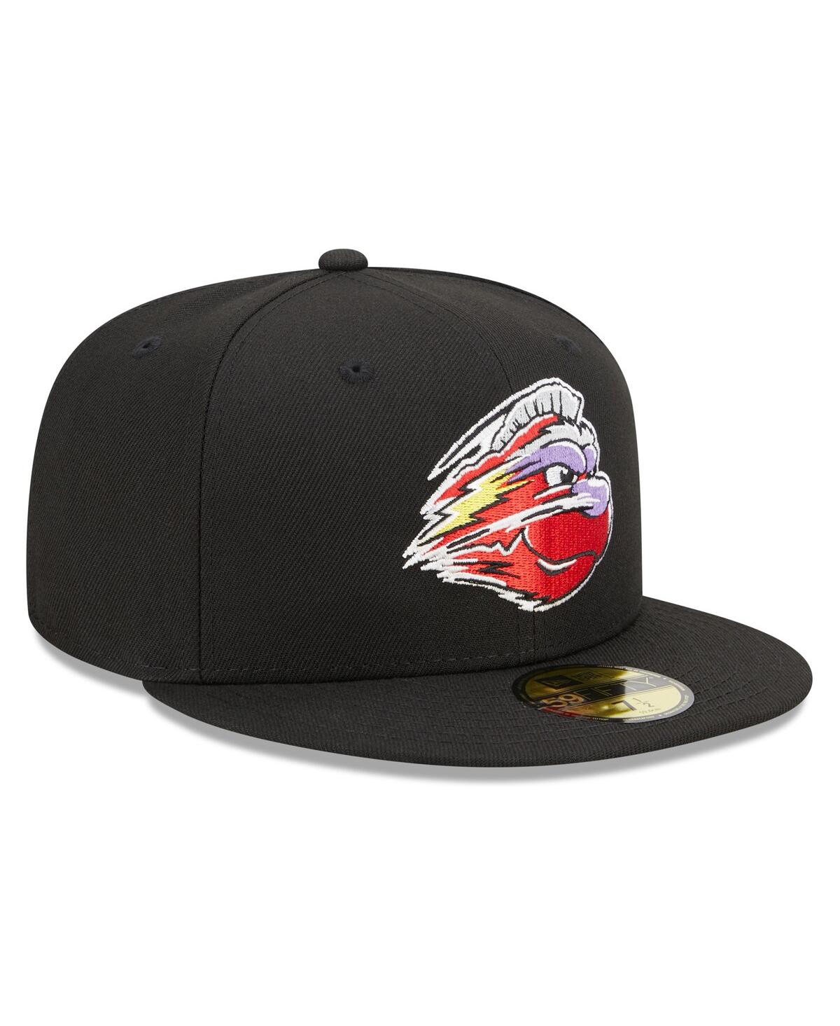 Shop New Era Men's  Black Winston-salem Dash Marvel X Minor League 59fifty Fitted Hat