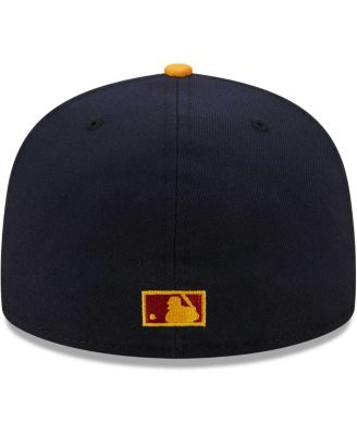 Men's Navy, Gold Cincinnati Reds Primary Logo 59FIFTY Fitted Hat