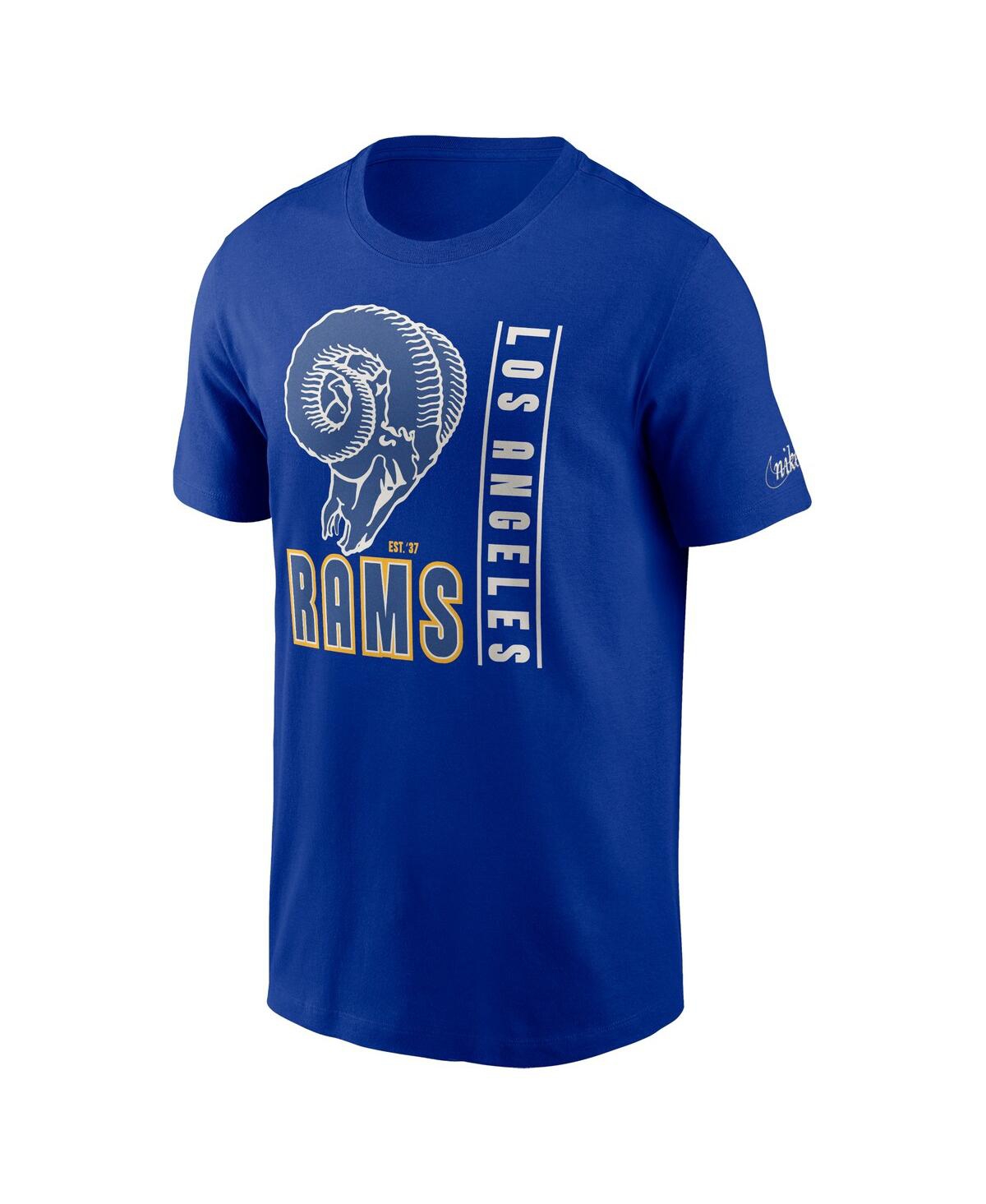 Shop Nike Men's  Royal Los Angeles Rams Lockup Essential T-shirt