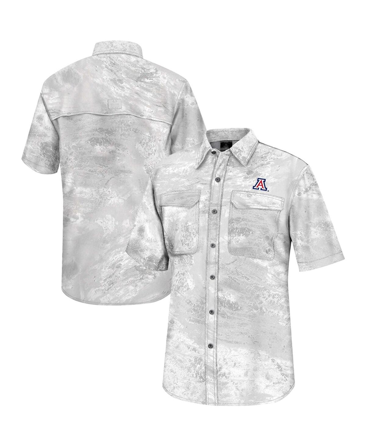 Men's Colosseum White Arizona Wildcats Realtree Aspect Charter Full-Button Fishing Shirt - White