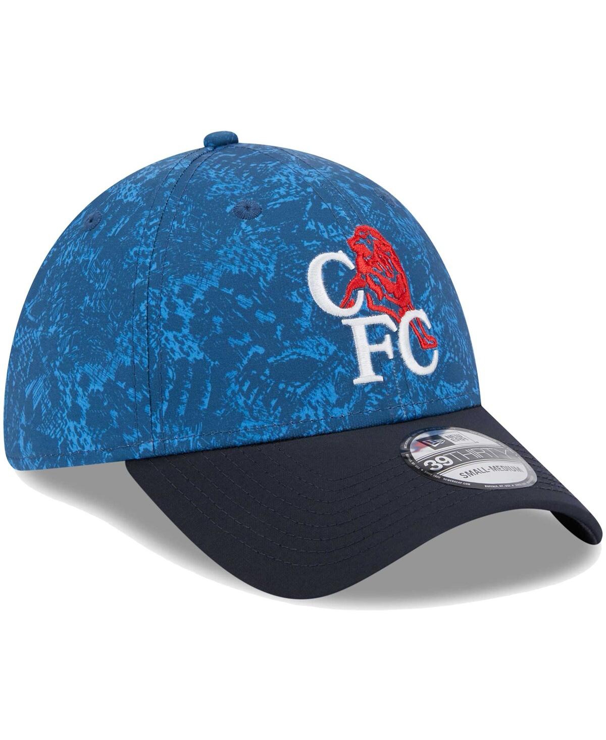 Men's New Era Navy Chelsea Retro All Over Print 39THIRTY Flex Hat - Navy