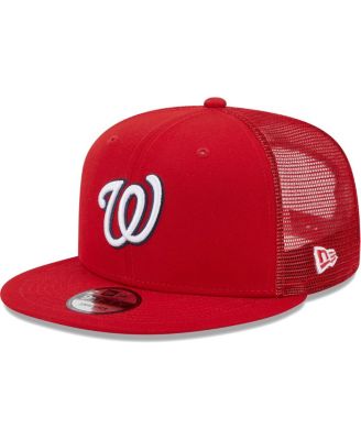 Men's Red Washington Nationals Team Color Trucker 9FIFTY Snapback Hat