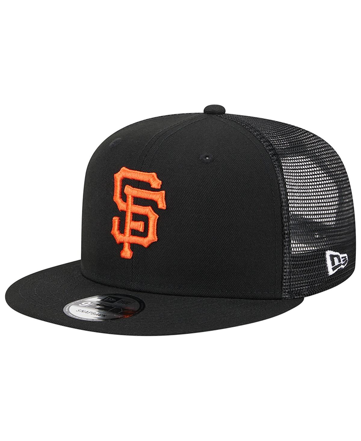 NEW ERA MEN'S NEW ERA BLACK SAN FRANCISCO GIANTS TEAM COLOR TRUCKER 9FIFTY SNAPBACK HAT 