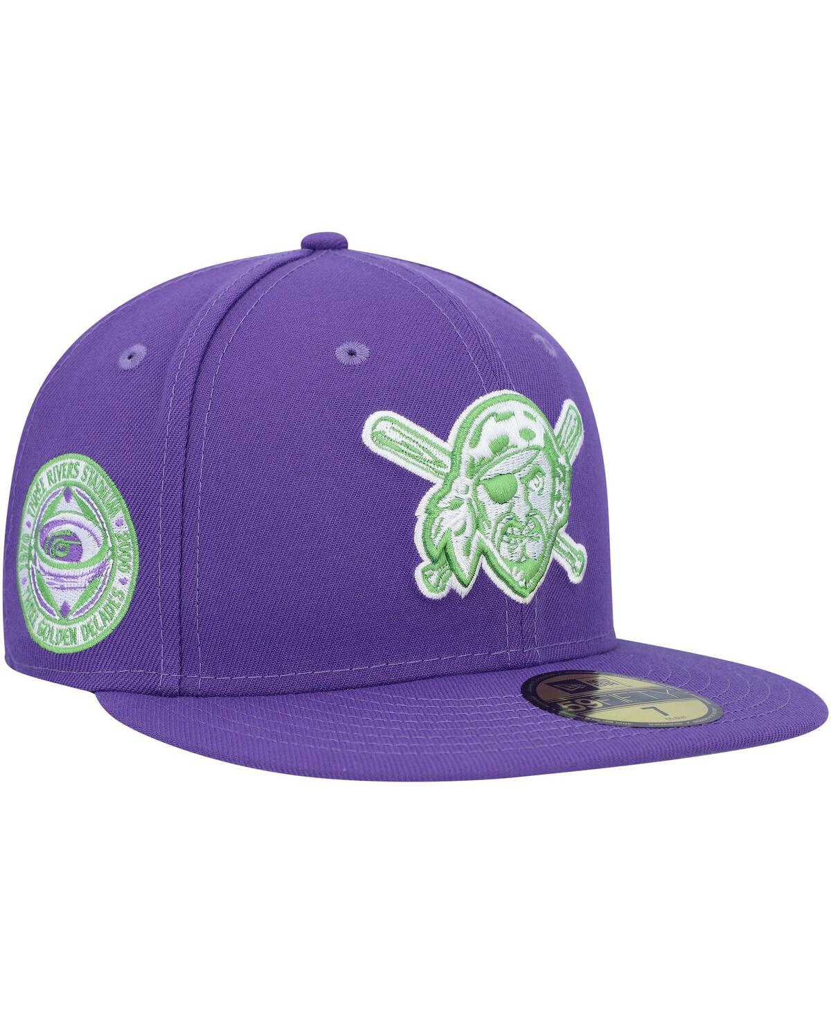 New Era Men's  Purple Pittsburgh Pirates Lime Side Patch 59fifty Fitted Hat In Purple