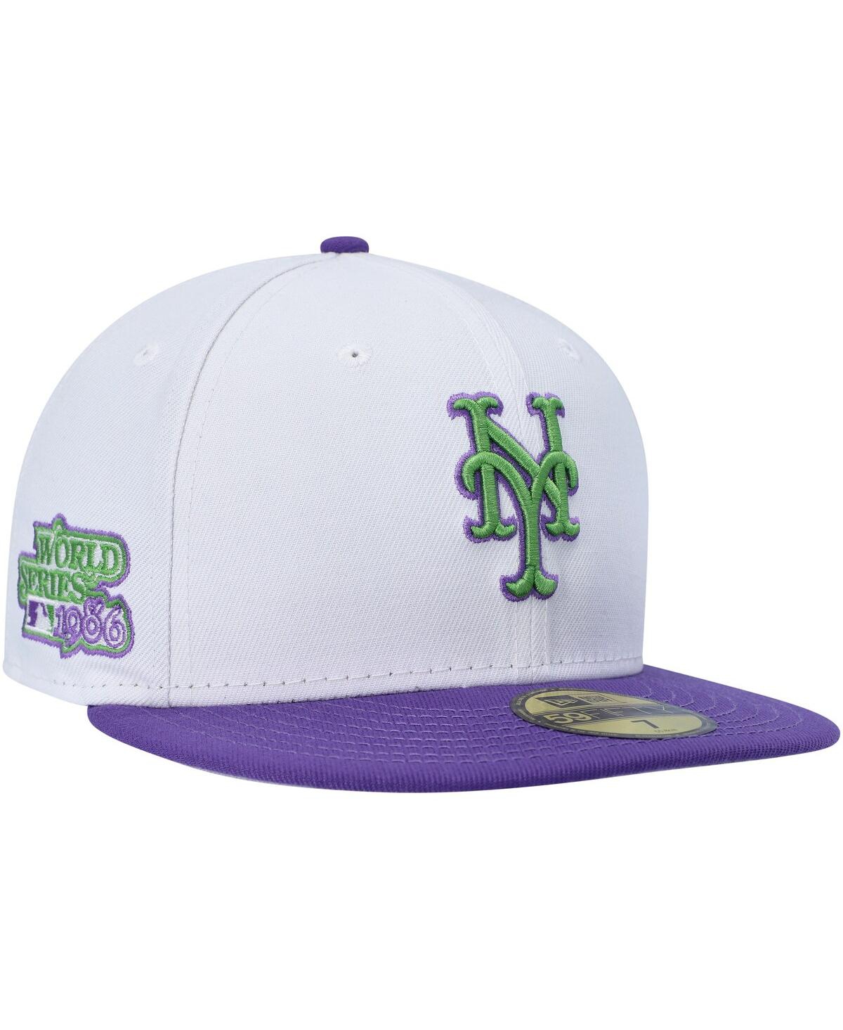 Shop New Era Men's  White New York Mets Side Patch 59fifty Fitted Hat