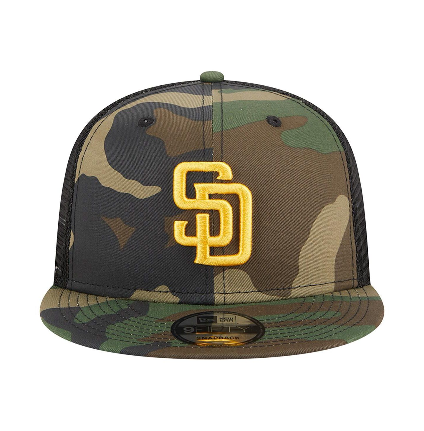 Мужская кепка-тракер-снэпбэк New Era San Diego Padres Woodland Camo 9FIFTY, Camo — фото 3