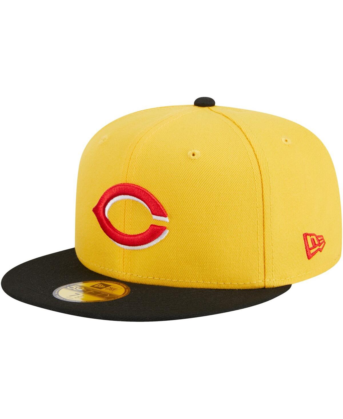 Men's New Era Black Cincinnati Reds Grilled 59FIFTY Fitted Hat - Black