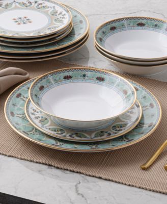 Serene Garden 12-Piece Dinnerware Set, Service For 4