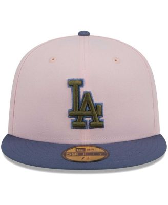 Men's Pink, Blue Los Angeles Dodgers Olive Undervisor 59FIFTY Fitted Hat