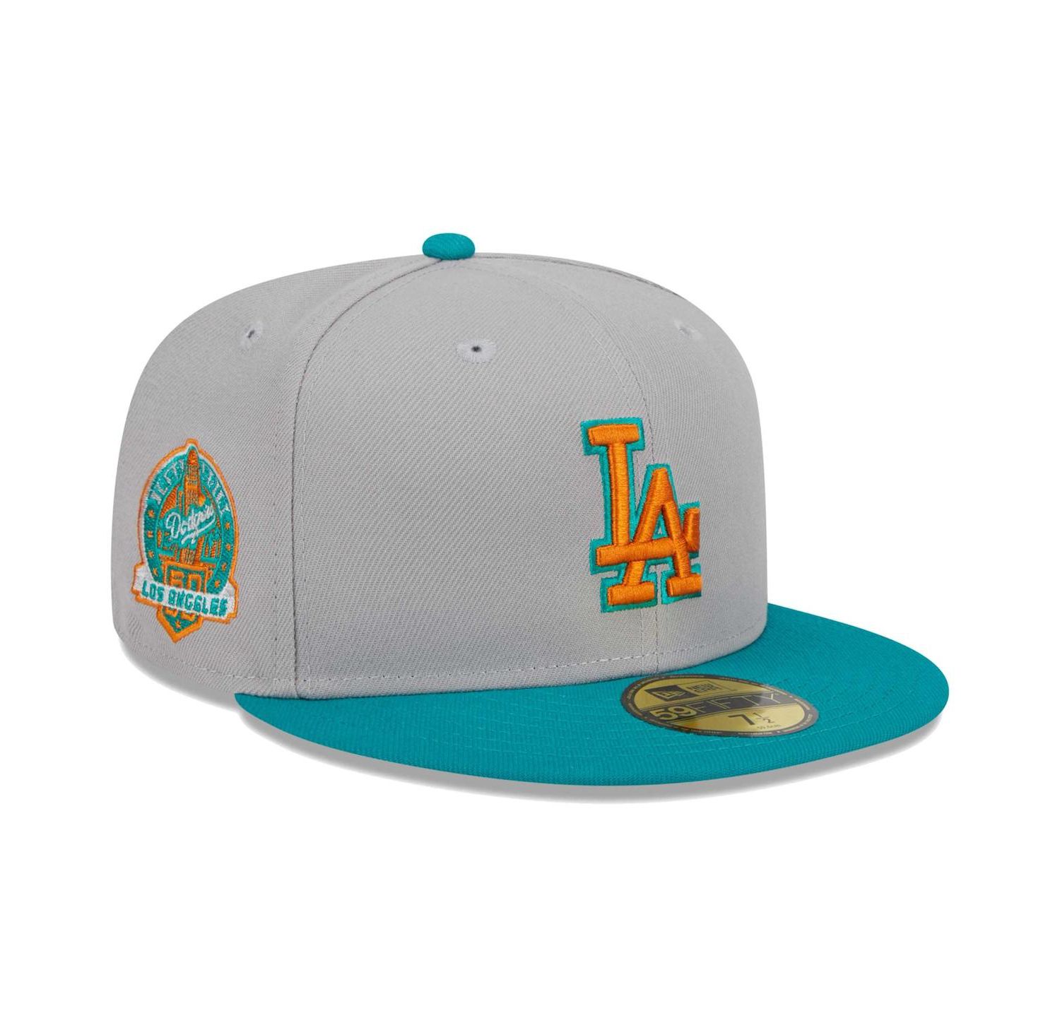 Men's Gray, Teal Los Angeles Dodgers 59FIFTY Fitted Hat